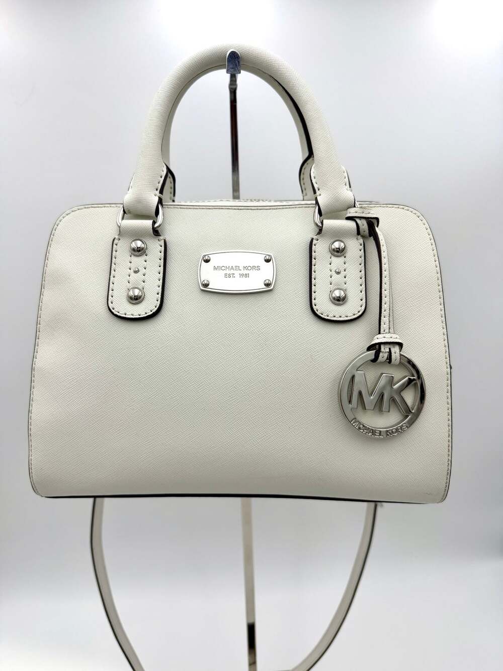 Michael Kors White Saffiano Satchel Bag Shoulder Crossbody
